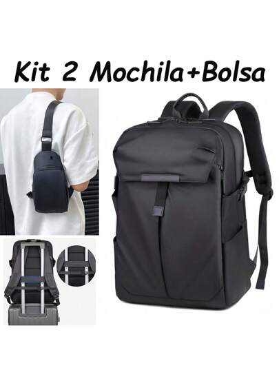 KIT 2 Mochila e Bag Casais,  Mochila  feminina Trabalha masculina para presente Bag CrossBody Transversal Masculina Impermeável para Escola, Trabalho, Viagens. Compre 1 e leve 2  ( COMPROU CHEGOU! )