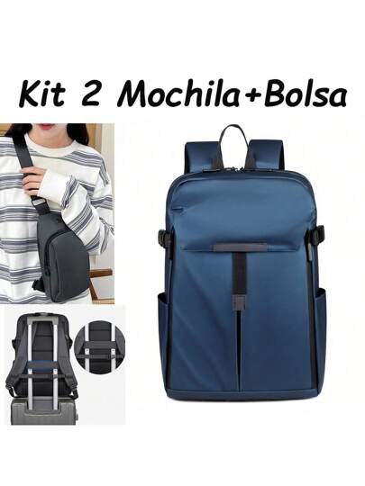 KIT 2 Mochila e Bag Casais,  Mochila  feminina Trabalha masculina para presente Bag CrossBody Transversal Masculina Impermeável para Escola, Trabalho, Viagens. Compre 1 e leve 2  ( COMPROU CHEGOU! )