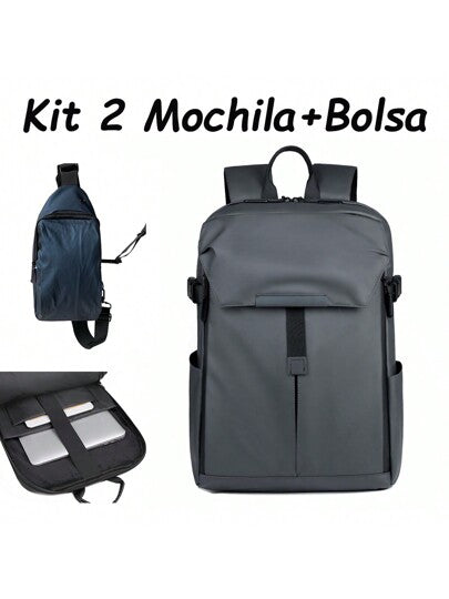 KIT 2 Mochila e Bag Casais,  Mochila  feminina Trabalha masculina para presente Bag CrossBody Transversal Masculina Impermeável para Escola, Trabalho, Viagens. Compre 1 e leve 2  ( COMPROU CHEGOU! )