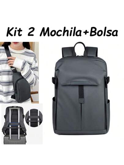 KIT 2 Mochila e Bag Casais,  Mochila  feminina Trabalha masculina para presente Bag CrossBody Transversal Masculina Impermeável para Escola, Trabalho, Viagens. Compre 1 e leve 2  ( COMPROU CHEGOU! )