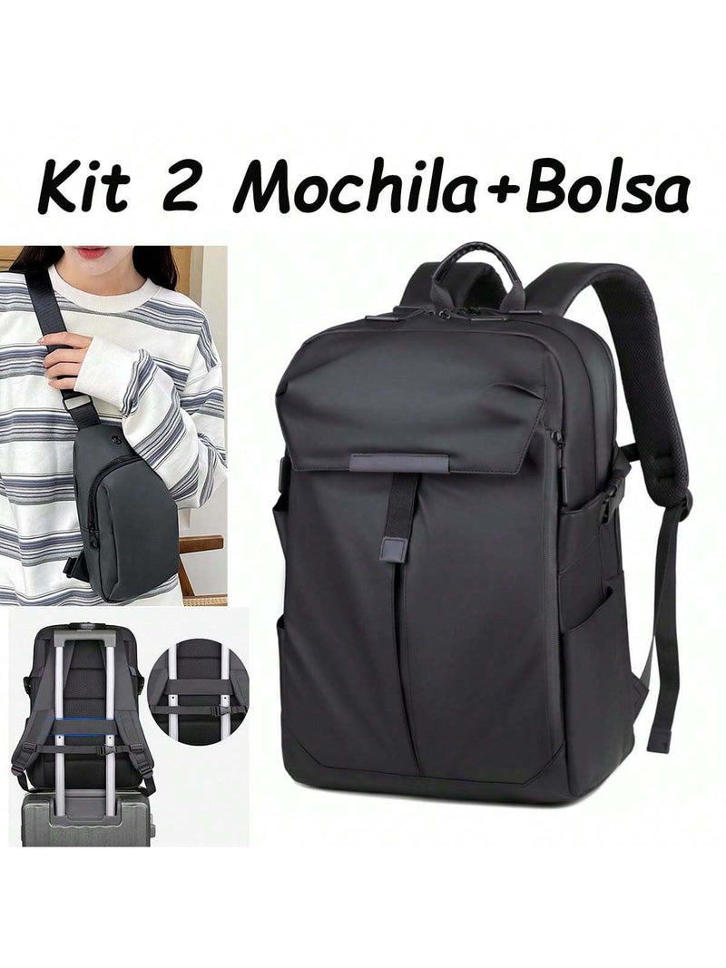 KIT 2 Mochila e Bag Casais,  Mochila  feminina Trabalha masculina para presente Bag CrossBody Transversal Masculina Impermeável para Escola, Trabalho, Viagens. Compre 1 e leve 2  ( COMPROU CHEGOU! )