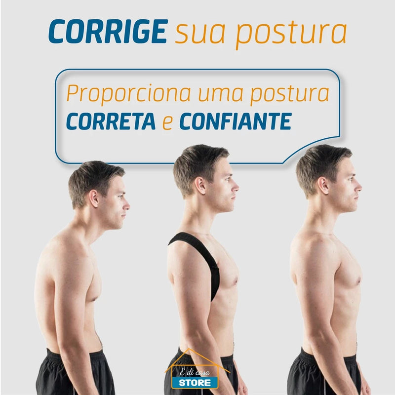 Corretor De Postura Cinta Colete Postural Unissex Ortopédico Alivia Tensão Alinha Coluna E Diminui Sobrecarga Vertebra