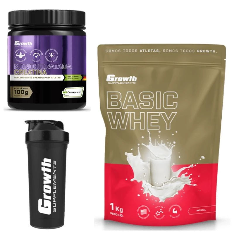 "Kit Whey + Creatina Growth: Performance Máxima com Sabor e Energia!" Compre e leve um Copo top