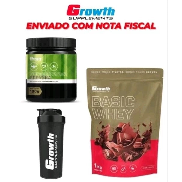 "Kit Whey + Creatina Growth: Performance Máxima com Sabor e Energia!" Compre e leve um Copo top