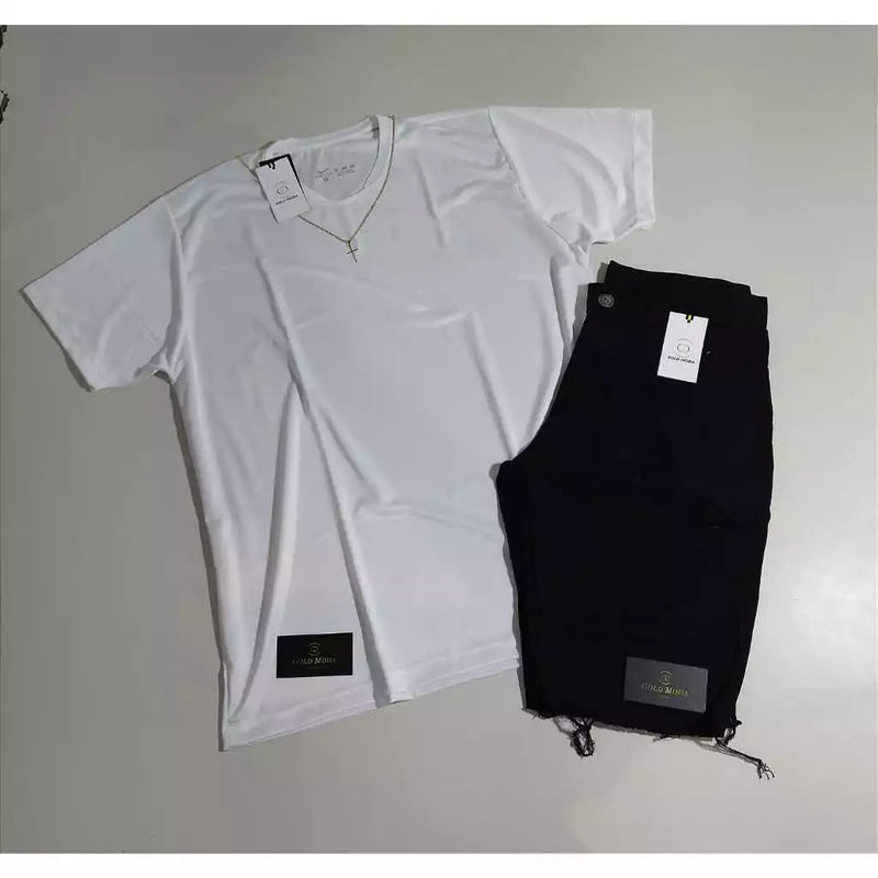 CONJUNTO MASCULINO REFLETIVO (CAMISA+BERMUDA) CAMISA DRI-FIT/BERMUDA JEANS