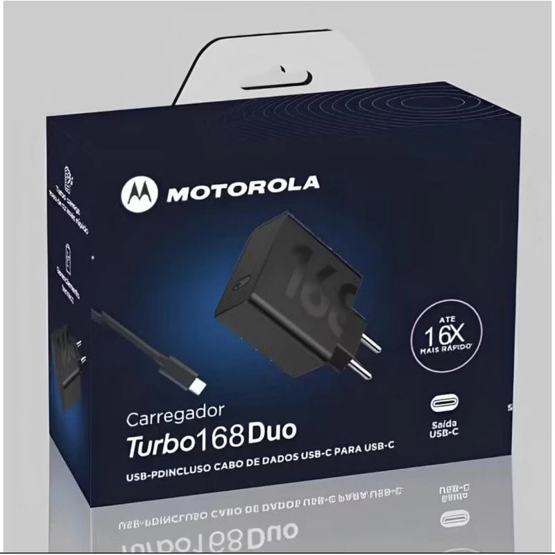 Carregador Turbo Duo 168w Para Motorola Com Cabo Usb-c Type C todos MOTO G (ORIGINAL)