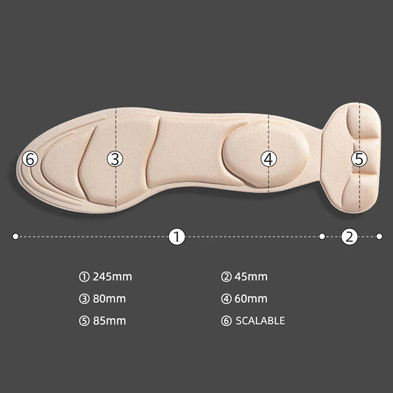 Palmilhas De Espuma De Memória Feminina Alta Roda Antiderrapantes Cortáveis Conforto Proteção Respirável Do Calcanhar Massagem De Calçados