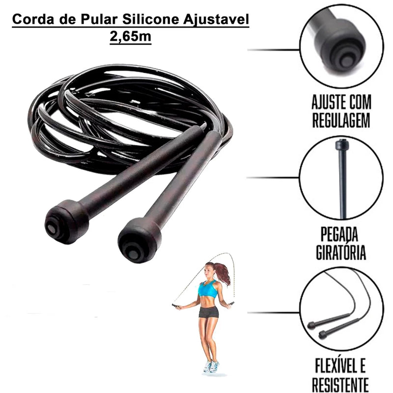 Kit Funcional Completo C/ 6 Itens :- caneleira de 3kg + halter de 1kg + colchonete + Roda + Extensor + Corda