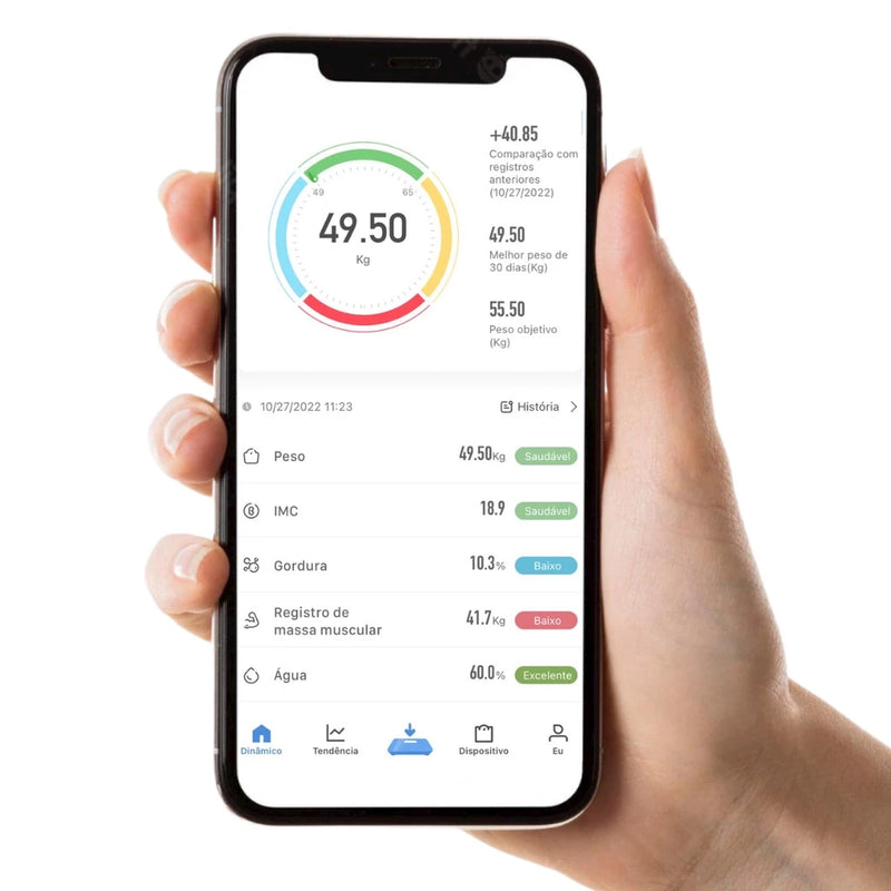 Balança Corporal de Bioimpedância Profissional Bluetooth oferece análise corporal completa conectividade com smartphone alta precisão tecnologia de bioimpedância interface amigável design moderno compre agora e aproveite frete grátis e desconto