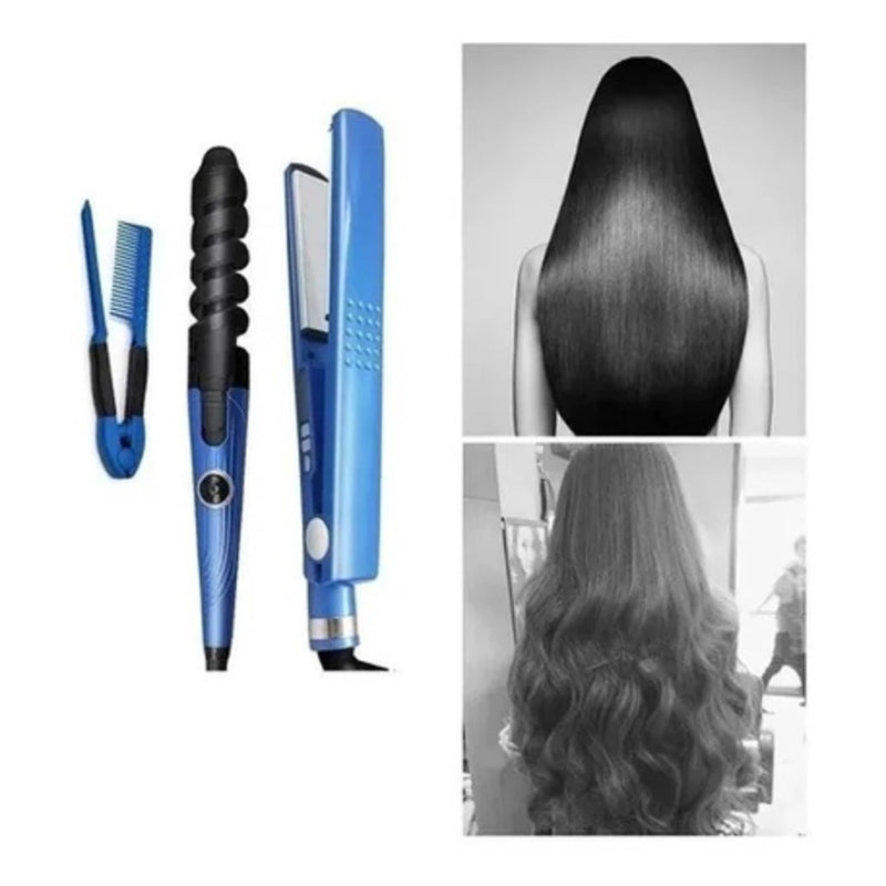 Kit 3 em 1- Prancha Chapinha Íon Titânio Iônica Profissional 450f Prancha de Cabelo 110/220v ( Novo Materia)