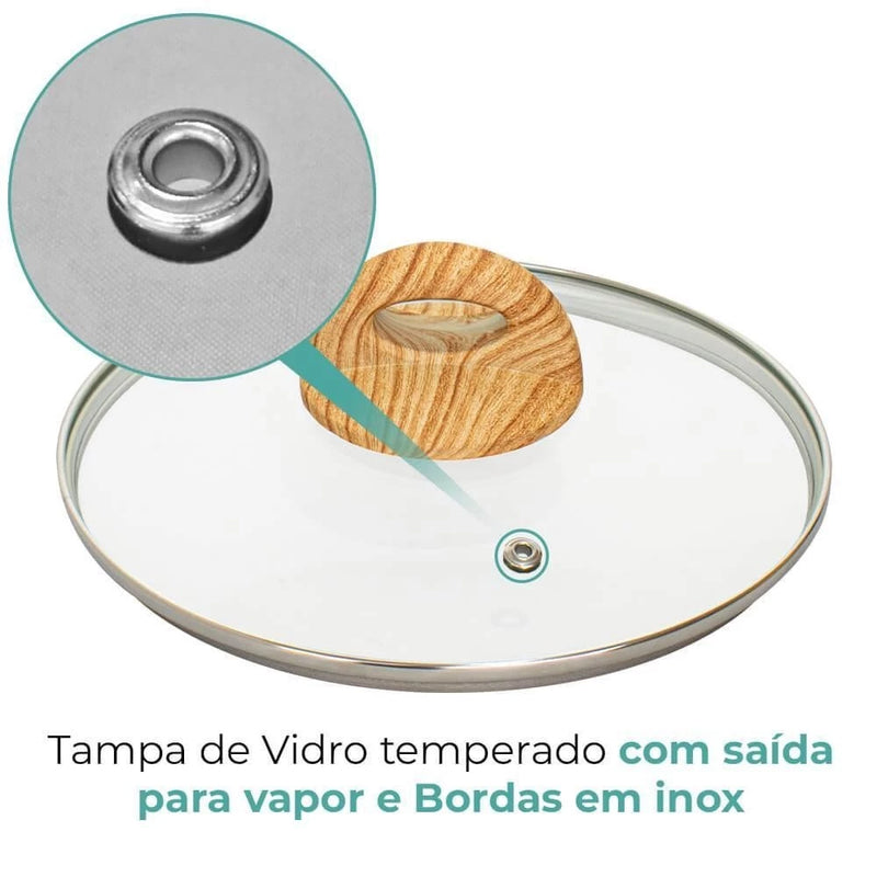 Conjunto de Panelas de Indução Com Panela de Pressão CeramicLife Botanika 6 Peças - Brinox 4815/102 4952/108