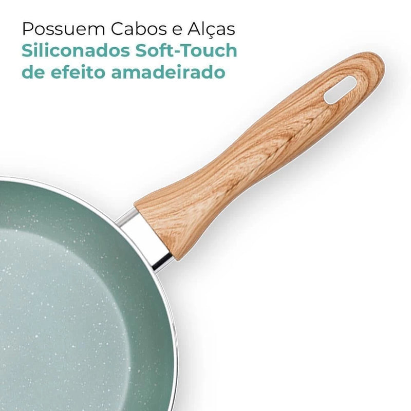 Conjunto de Panelas de Indução Com Panela de Pressão CeramicLife Botanika 6 Peças - Brinox 4815/102 4952/108